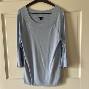 Talbots Baby Blue Fitted Crew Neck Lightweight Sweater
